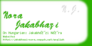 nora jakabhazi business card